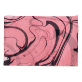 Roze Zwart Marmeren Hand Getrokken Kussensloop (Achterkant)