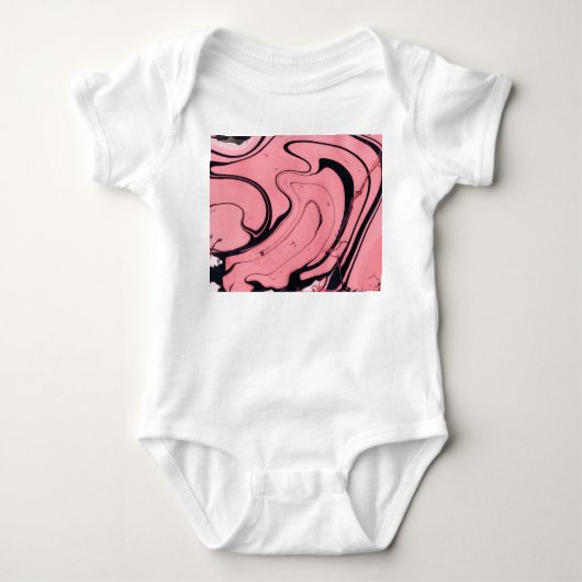 Roze Zwart Marmeren Hand Getrokken Romper (Voorkant)