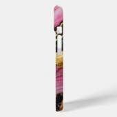 Roze zwart marmeren patroon met goud Case-Mate iPhone case (Achterkant / Links)