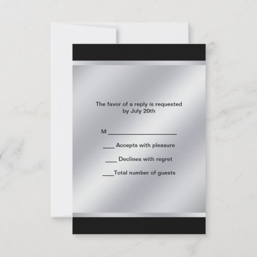 Roze Zwart Masker Roze Zwart Masquerade Party RSVP (Achterkant)