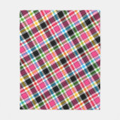 Roze Zwart Meerkleurig Flanel Geruit Tartan Fleece Deken (Voorkant)