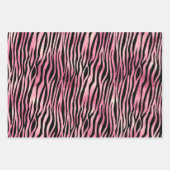 Roze Zwart Meisje Girly Chic Shimmer Dier Patroon Inpakpapier Vel (Voorkant)