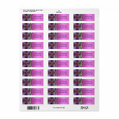 Roze zwart monogram fractal Art Address Label (Full Sheet)