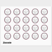 Roze Zwart Monogram L Bruiloft Dank u Ronde Sticker (Vel)