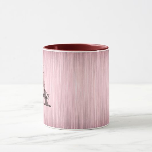 Roze zwart monogram mok (Midden)