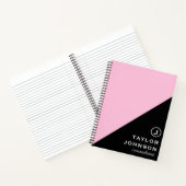 Roze & zwart Monogram Professioneel Notitieboek (Binnen)