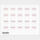 Roze Zwart Monogram Ronde Sticker (Vel)