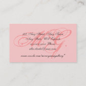  roze zwart monogram Visitekaartje (Achterkant)