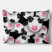 Roze zwart monogrammed voetballen Pattern Etui (Achterkant)