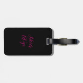 Roze Zwart Nooit Loslaten Bagagelabel (Achterkant horizontaal)