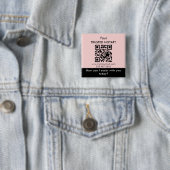 Roze Zwart Notaris branding met QR-code Vierkante Button 5,1 Cm (In situ)