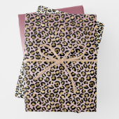 Roze zwart ombre Gold-lade Inpakpapier Vel (In situ)