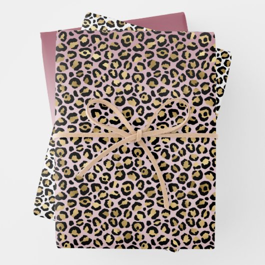 Roze zwart ombre Gold-lade Inpakpapier Vel (In situ)