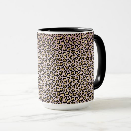 Roze zwart ombre Gold-lade     Mok (Voorkant rechts)