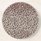 Roze zwart ombre Gold-lade Zandsteen Onderzetter (Voorkant)