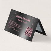 Roze zwart oogschaduw palet gevouwen loyaliteitska visitekaartje (Achterkant)