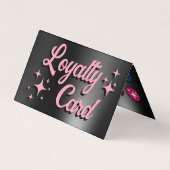 Roze zwart oogschaduw palet gevouwen loyaliteitska visitekaartje (Voorkant)