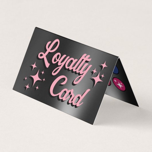 Roze zwart oogschaduw palet gevouwen loyaliteitska visitekaartje (Voorkant)