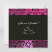 ROZE, ZWART, PAARS DAMAST MONOGRAM, wit, fuchsia Kaart (Achterkant)