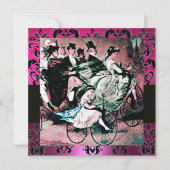 ROZE,ZWART,PAARSE DAMAST MONOGRAM ,wit, fuchsia Kaart (Voorkant)