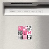 Roze & Zwart Patchwork Magneet (Insitu (Vaatwasser))