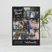 Roze Zwart Pijl Foto Collage Liefde Bedankt Bruilo (Staand voorkant)