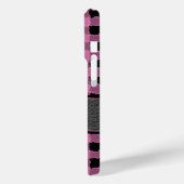 Roze & Zwart Plaid Gepersonaliseerd Case-Mate iPhone Case (Achterkant / Links)