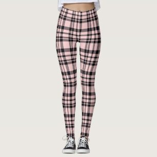 Roze Zwart Plaid Vrouwen Leggings