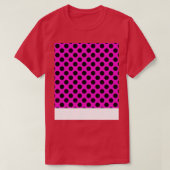  Roze Zwart Polka Dots Pattern T-shirt (Design voorkant)