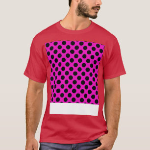  Roze Zwart Polka Dots Pattern T-shirt