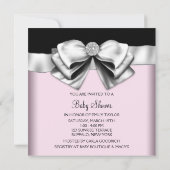 Roze Zwart Prinses Baby Meisje Douche Kaart (Achterkant)