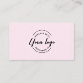 Roze Zwart Professioneel Zakelijk QR Code Aanbiedi Klantenkaartje (Voorkant)