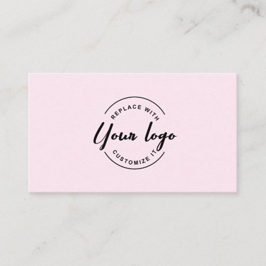 Roze Zwart Professioneel Zakelijk QR Code Aanbiedi Klantenkaartje (Voorkant)