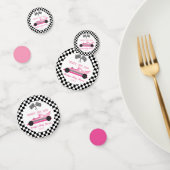 Roze Zwart Race Auto Ready Set Go Baby shower Confetti (Groep)