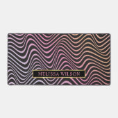 Roze & Zwart Retro Abstracte golvende patroonnaam Bureaumat (Voorkant)