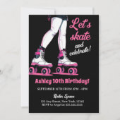 Roze & Zwart Rollerblade Schaatsen Verjaardag Kaart (Voorkant)