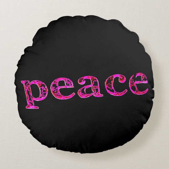 roze zwart rond kussen (Voorkant)