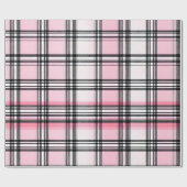 Roze Zwart Rood Geruit Patroon Cadeaupapier (Vlak)