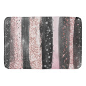 Roze zwart Roos Gold Glitter Modern Badmat (Voorkant)