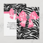 Roze Zwart Roze Zebra RSVP Sjabloon (Voorkant / Achterkant)