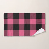 Roze & Zwart Rustieke Buffel Plaid Geruite Cheques Bad Handdoek (Handdoek)