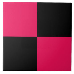 Roze Zwart Rutpatroon Tegeltje