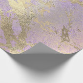 Roze zwart schilderen Amethyst Roos Gold marble Cadeaupapier (Hoek)