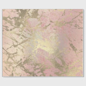 Roze zwart schilderen Foxier Gold Marble Shiny Gla Cadeaupapier (Vlak)