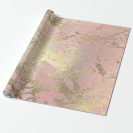 Roze zwart schilderen Foxier Gold Marble Shiny Gla Cadeaupapier
