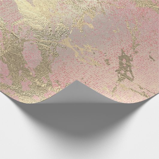 Roze zwart schilderen Foxier Gold Marble Shiny Gla Cadeaupapier (Hoek)