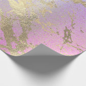 Roze zwart schilderen Ombre Roze goudkleurig glanz Cadeaupapier (Hoek)