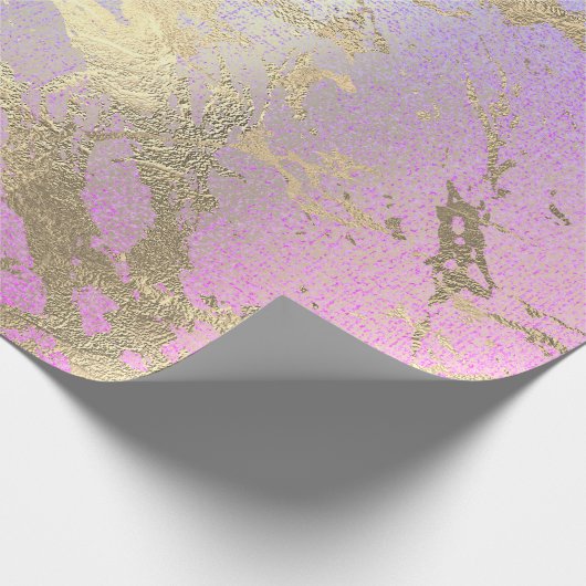 Roze zwart schilderen Ombre Roze goudkleurig glanz Cadeaupapier (Hoek)