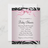 Roze Zwart Schoenen Roze Zebra Baby shower Kaart (Achterkant)