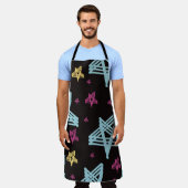 Roze zwart schort (Gedragen)